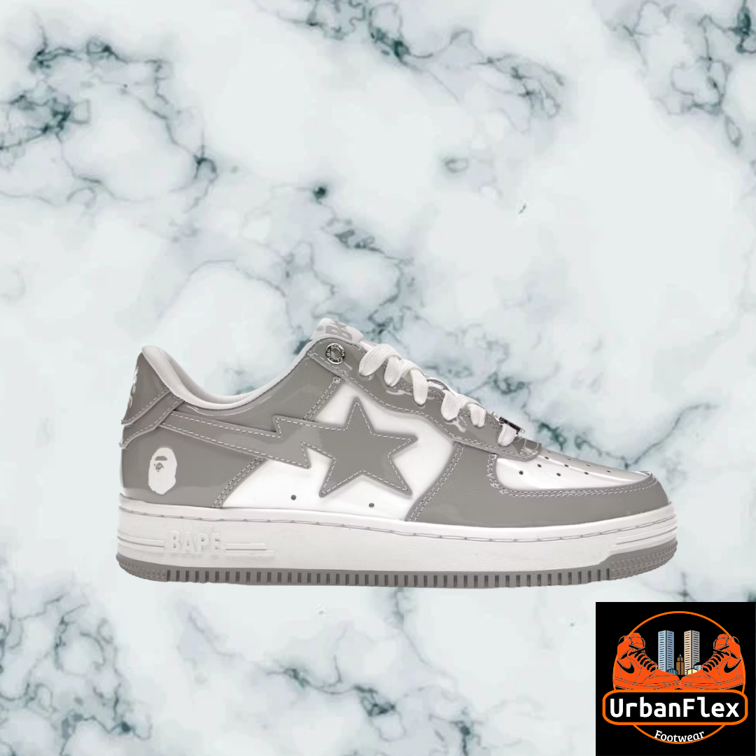 BPE Sta Patent Leather Grey Sneakers